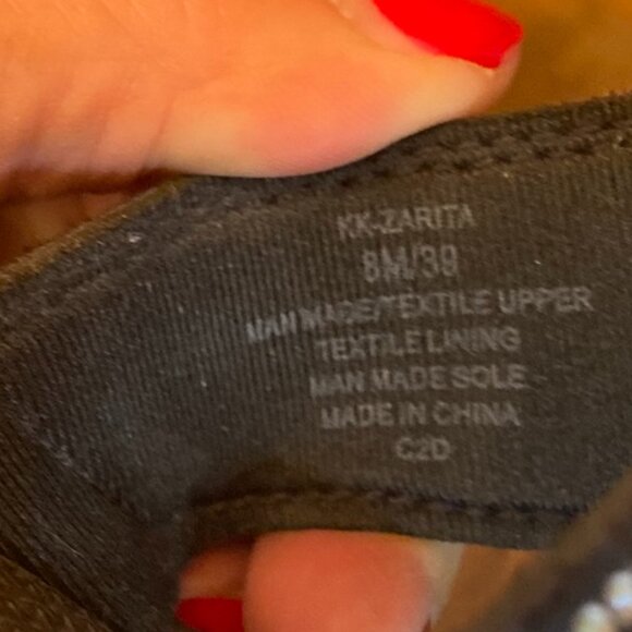 Kelly & Katie Zarita Black Wedge Sandal with Rhinestones Size 8 EUC - Picture 5 of 5